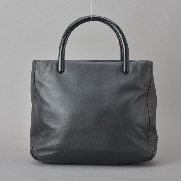 060221 12 2 Prada Tote Bag Leather Black