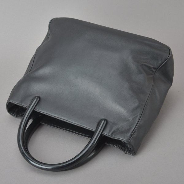 060221 12 4 Prada Tote Bag Leather Black