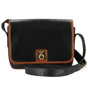 06279 1 GUCCI GG Canvas Sherry Line Shoulder Bag Black Navy