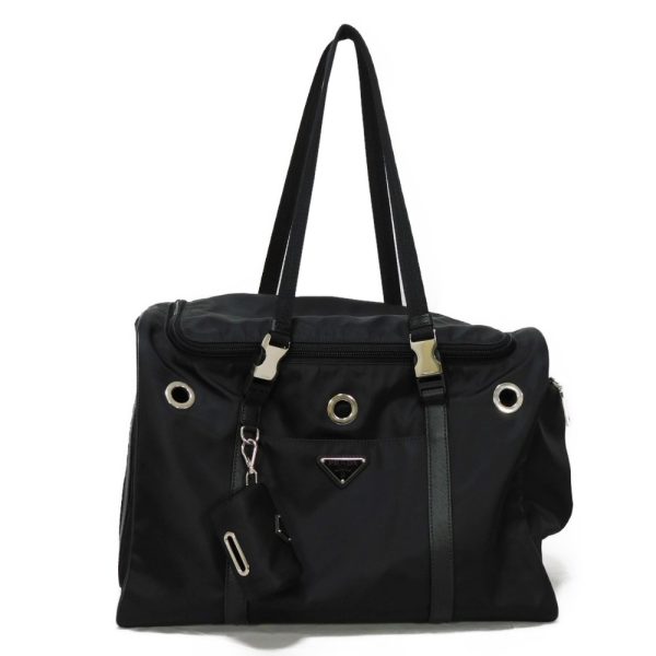 06342g 1 Prada Re Nylon Saffiano Pet Tote Bag Black