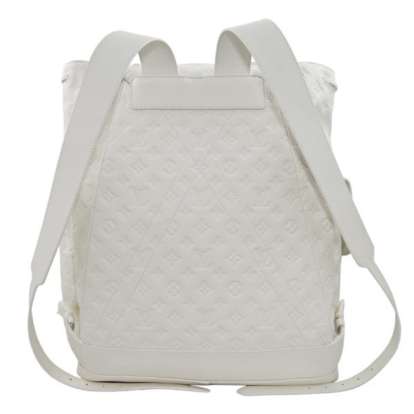 0709f2 Louis Vuitton Christopher Gm Backpack Leather White