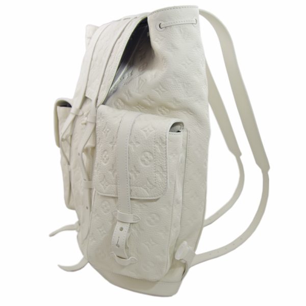 0709f3 Louis Vuitton Christopher Gm Backpack Leather White