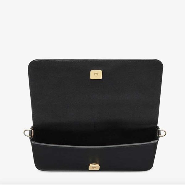 0766 Fendi Graffiti Pochette Wallet Black