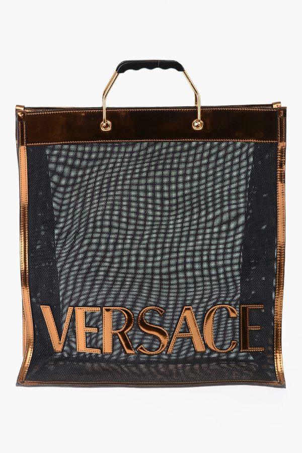 07f401fae897873 dk 1 Versace Mesh Tote Bag Golden Details