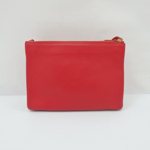 08273 2 Celine Leather Trio Large Shoulder Bag Red