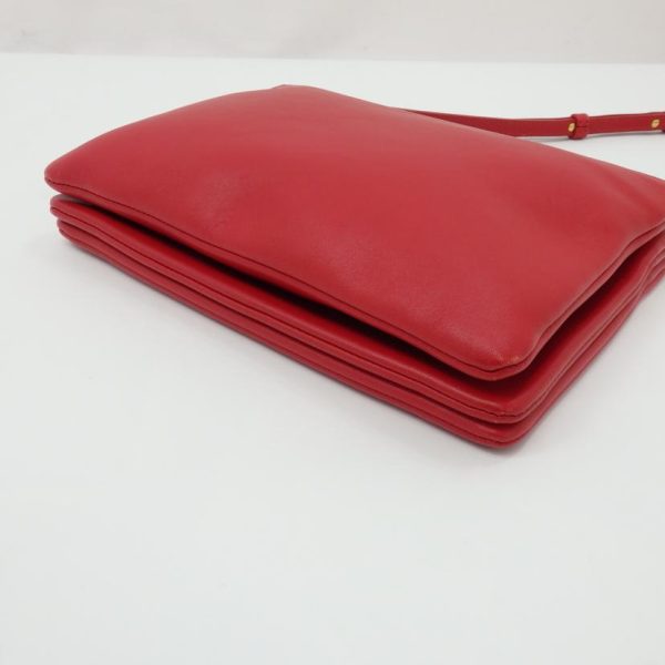 08273 3 Celine Leather Trio Large Shoulder Bag Red