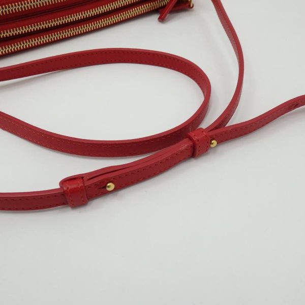 08273 4 Celine Leather Trio Large Shoulder Bag Red