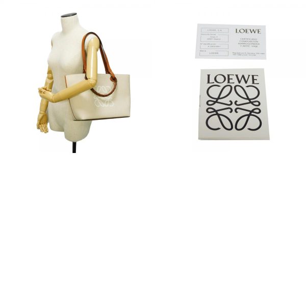 08296g 21 combine Loewe Anagram Small Tote Shoulder Bag Ecru X Tan
