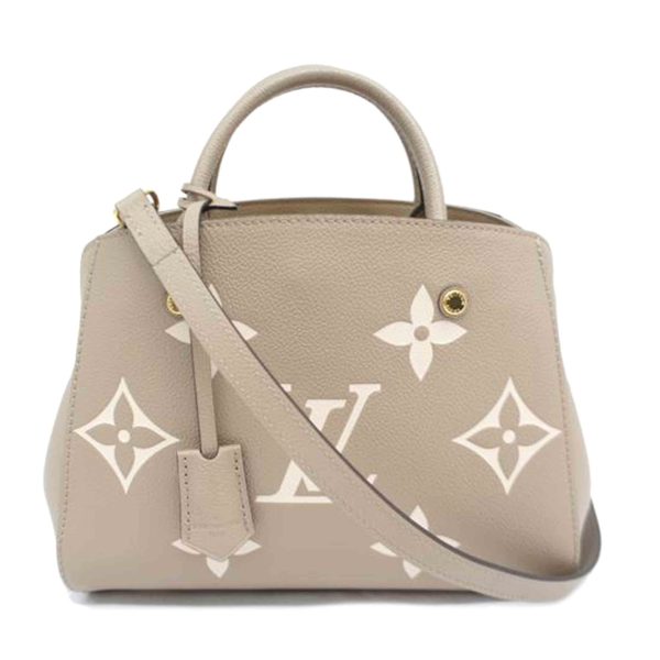 08605 1 Louis Vuitton Montaigne BB Empreinte Bag Beige