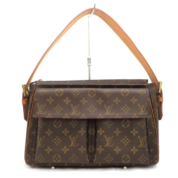 09161 1 Louis Vuitton Monogram Shoulder Bag Brown