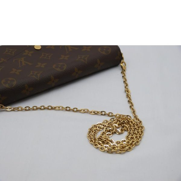 09521 4 Louis Vuitton Pochette Félicie Monogram Chain Shoulder Compact Size Clutch Bag