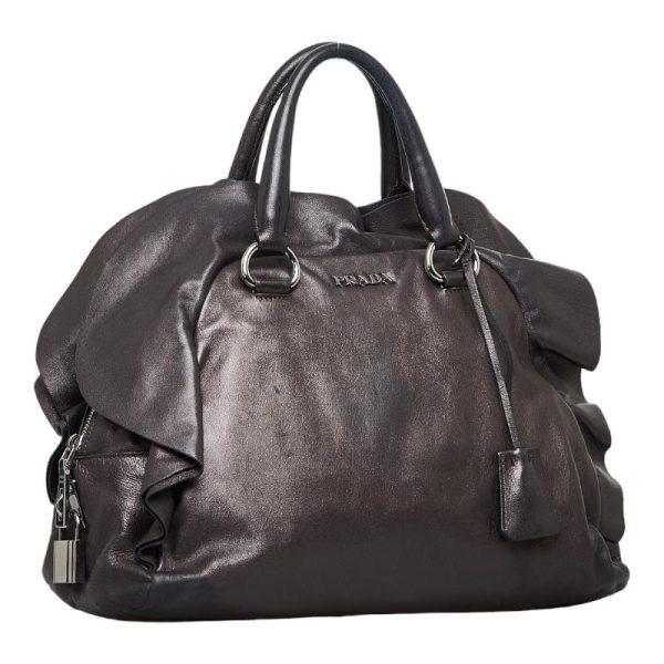 1 0106023 2 Prada Brown Leather Handbag