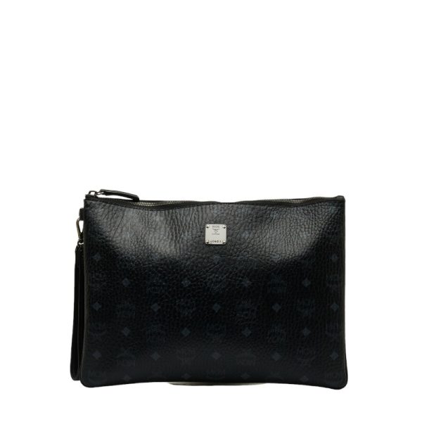 1 0121293 1 MCM Visetos Logogram Clutch Bag Black