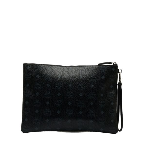 1 0121293 3 MCM Visetos Logogram Clutch Bag Black