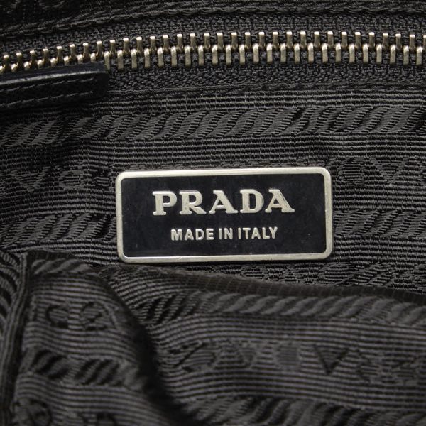 1 0121515 12 Prada Handbag Nylon Leather Black