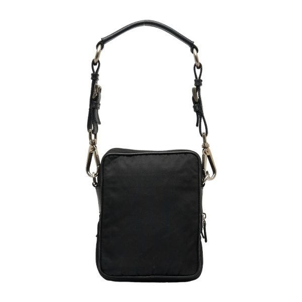 1 0121515 3 Prada Handbag Nylon Leather Black