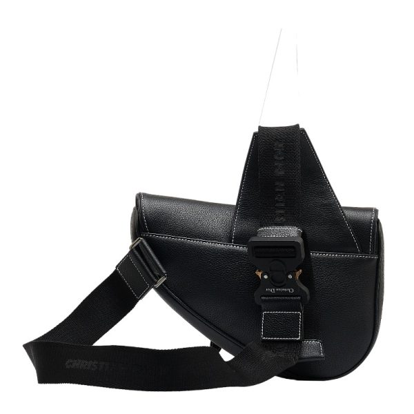 1 0124527 3 Dior Peter Doig Saddle Leather Waist Bag Black