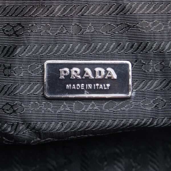 1 0127019 10 PRADA Triangle Logo Plate Messenger Crossbody Shoulder Bag Black