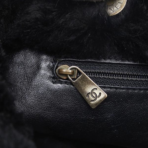 1 0127602 8 Chanel Cocomark Fur Handbag Black