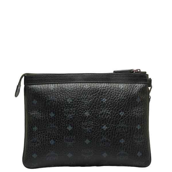 1 0129922 3 MCM Visetos Logogram Clutch Bag Black