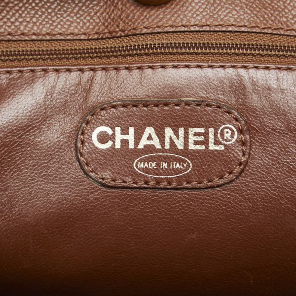 1 0135193 9 Chanel Logo Tote Bag Shoulder Bag Brown