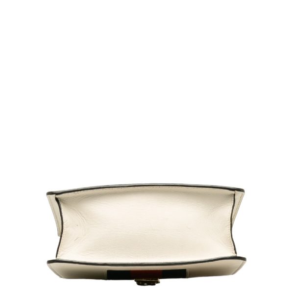 1 0140284 5 Gucci Sylvie Mini Handbag 2WAY Leather White