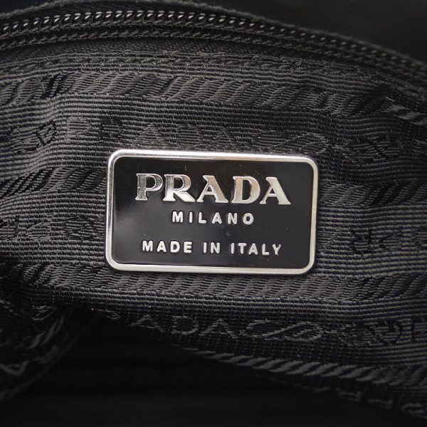 1 0141693 8 Prada Logo Plate One Shoulder Bag Nylon Leather Black