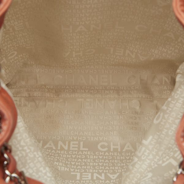 1 0142731 6 Chanel Matelasse Coco Mark Chain Lambskin Tote Bag Pink