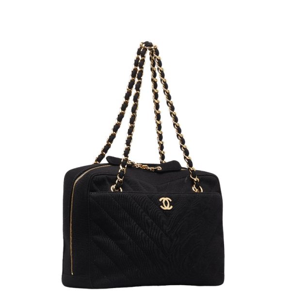 1 0144713 2 Chanel Quilted Chain Tote Bag Black