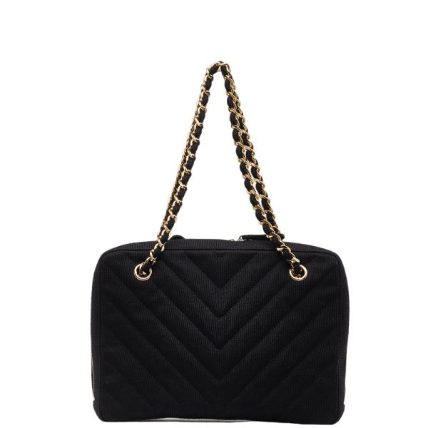 1 0144713 3 Chanel Quilted Chain Tote Bag Black