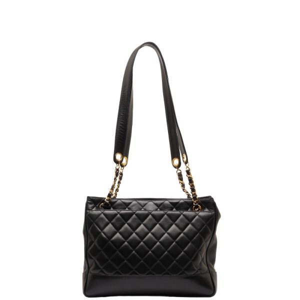 1 0146395 1 Chanel Coco Mark Chain Tote Bag Black Gold