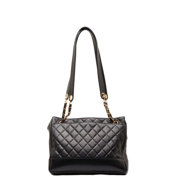 1 0146395 3 Chanel Coco Mark Chain Tote Bag Black Gold