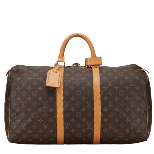 1 0151791 1 Louis Vuitton Monogram Keepall 50 Boston Travel Bag Brown