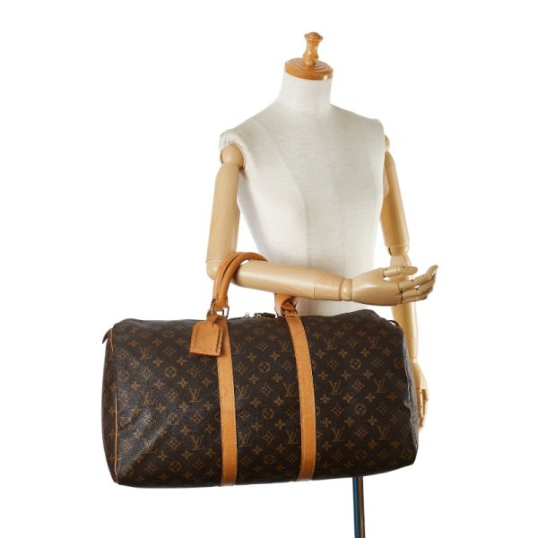 1 0151791 11 Louis Vuitton Monogram Keepall 50 Boston Travel Bag Brown