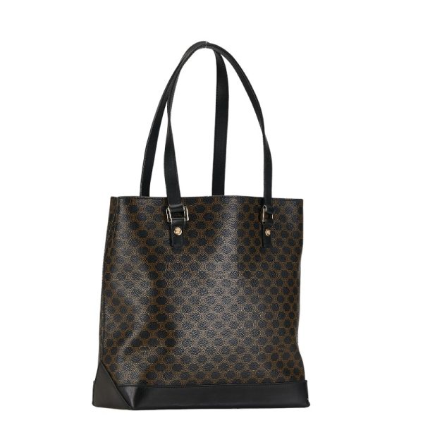 1 0152816 2 Celine Macadam Tote Bag Black Brown