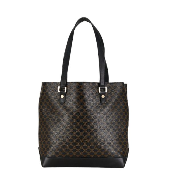 1 0152816 3 Celine Macadam Tote Bag Black Brown