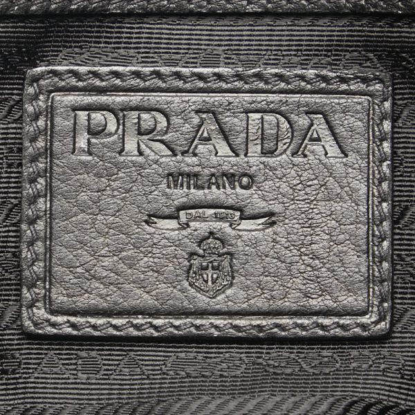 1 0152983 7 Prada Messenger Bag Leather Black