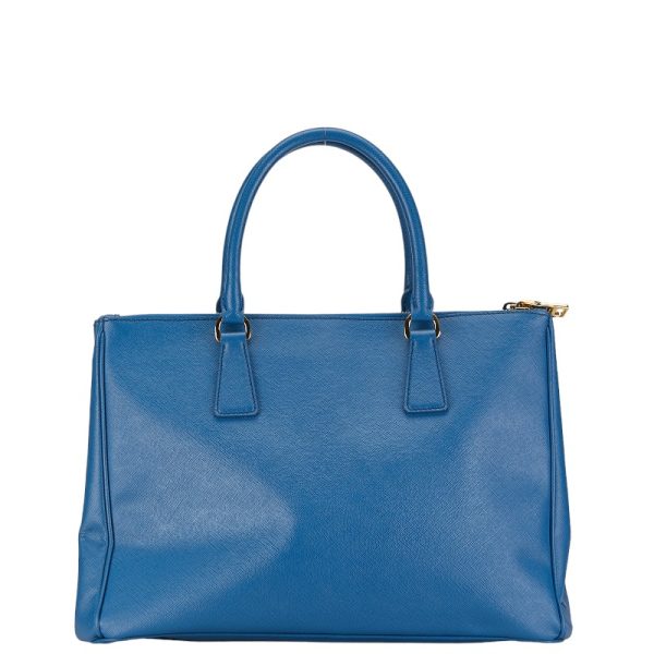 1 0153520 3 Prada Saffiano Handbag Blue Leather