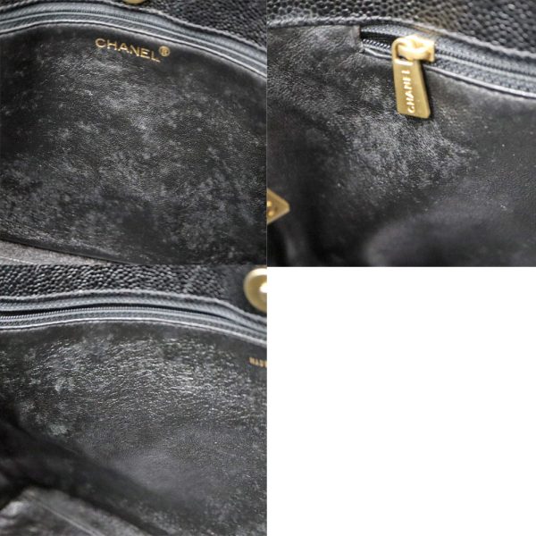 1 1 Chanel Plastic Chain Leather Tote Bag Black