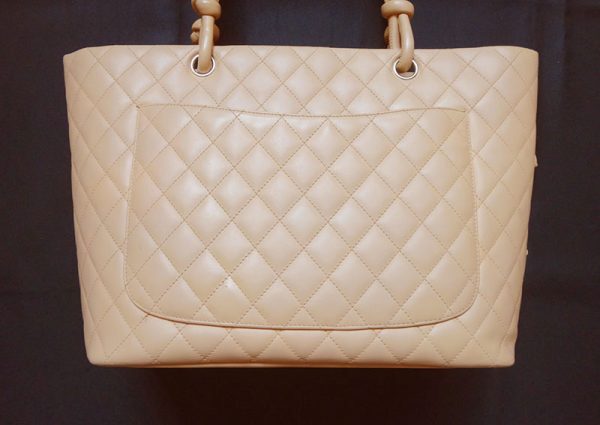 10000467 2 Chanel Cambon Line Gm Leather Shoulder Bag Beige