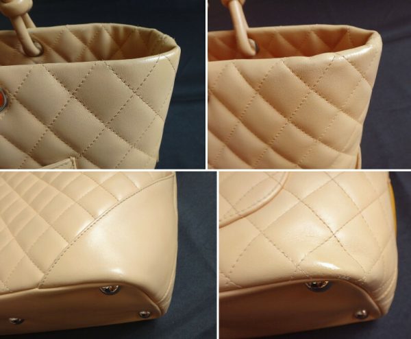 10000467 3 Chanel Cambon Line Gm Leather Shoulder Bag Beige