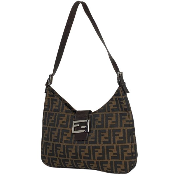 1000060818705 11 Fendi Zucca Pattern Canvas Shoulder Bag Brown