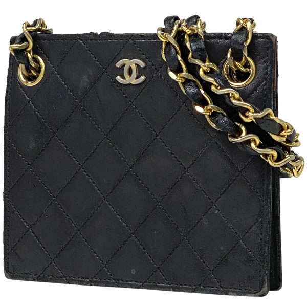 1000062563023 11 Chanel Coco Mark Chain Shoulder Bag Matelasse Push Lock Black