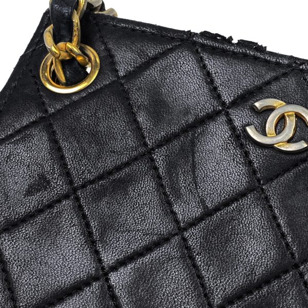 1000062563023 16 Chanel Coco Mark Chain Shoulder Bag Matelasse Push Lock Black