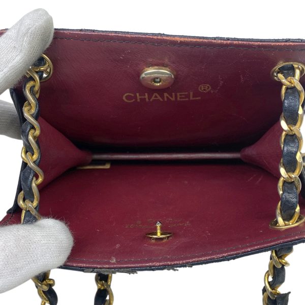 1000062563023 22 Chanel Coco Mark Chain Shoulder Bag Matelasse Push Lock Black