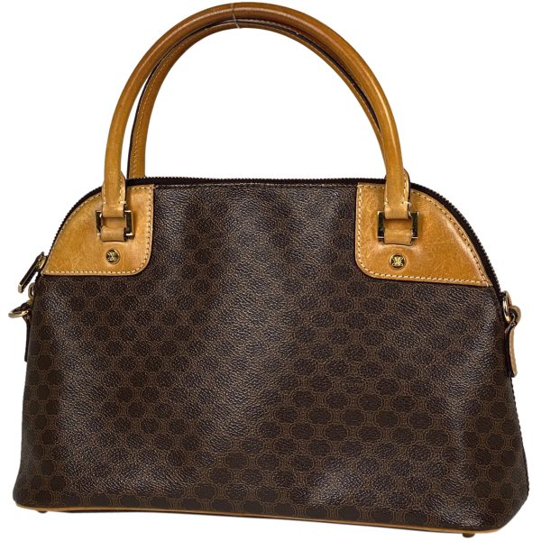 1000065085089 11 Celine Macadam Pattern Handbag All Over Pattern Handbag Coated Canvas Brown