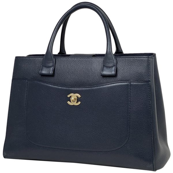 1000065267812 11 Chanel Neo Executive Line Tote Bag 2WAY Tote Leather Navy