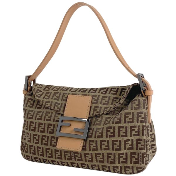 1000065538905 11 Fendi Zucchino Pattern Canvas Handbag Brown