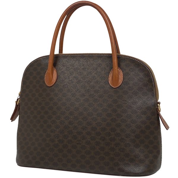 1000065539728 11 Celine Macadam Pattern Handbag Logo All Over Pattern Handbag Coated Canvas Brown