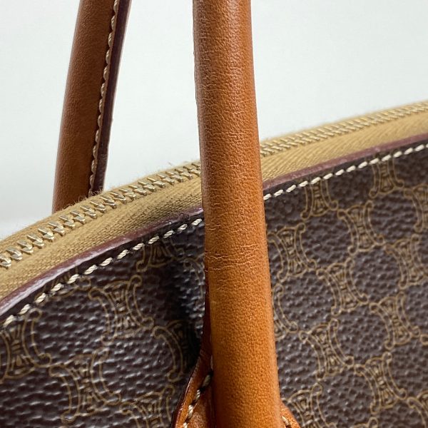 1000065539728 14 Celine Macadam Pattern Handbag Logo All Over Pattern Handbag Coated Canvas Brown